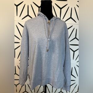 Michael Kors Light Blue Hooded 1/4 Zip Pullover – Size L